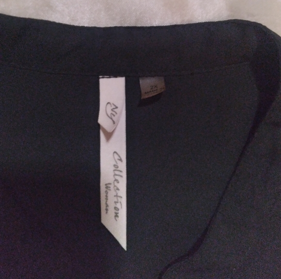 (#67) NY Collections Woman Exclusive of Decorations Black Blouse (Size 2XL) - Picture 7 of 11